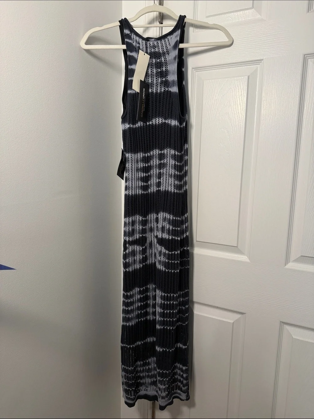 New York & Company Navy & light blue Tie-Dye Knit Maxi Dress